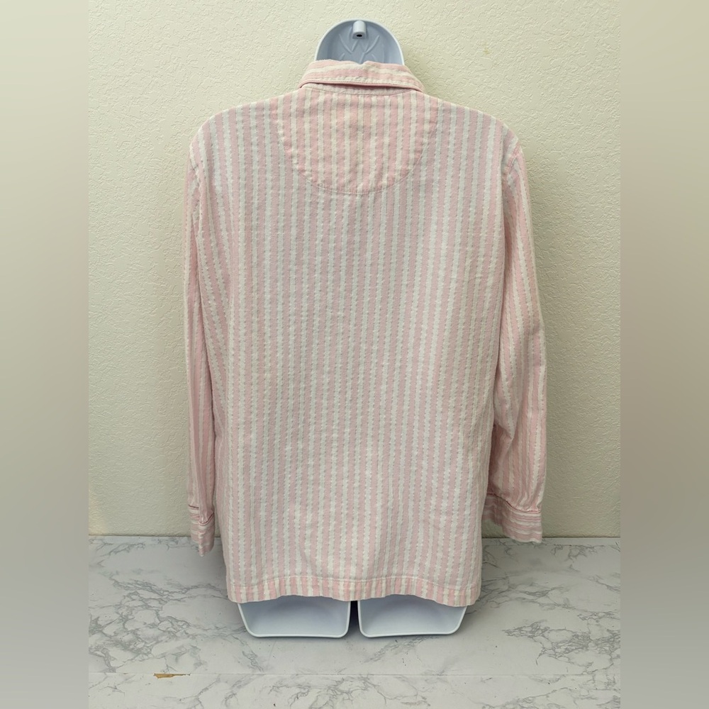 Vintage Y2K Victoria’s Secret Pajama Top Pink Striped Sz M Button Down​ - Picture 4 of 5